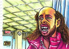 Ed Bassmaster pranking his DMV Photo. Colored pencils and markers.