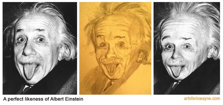 if celebrities looked like their fan art Einstein